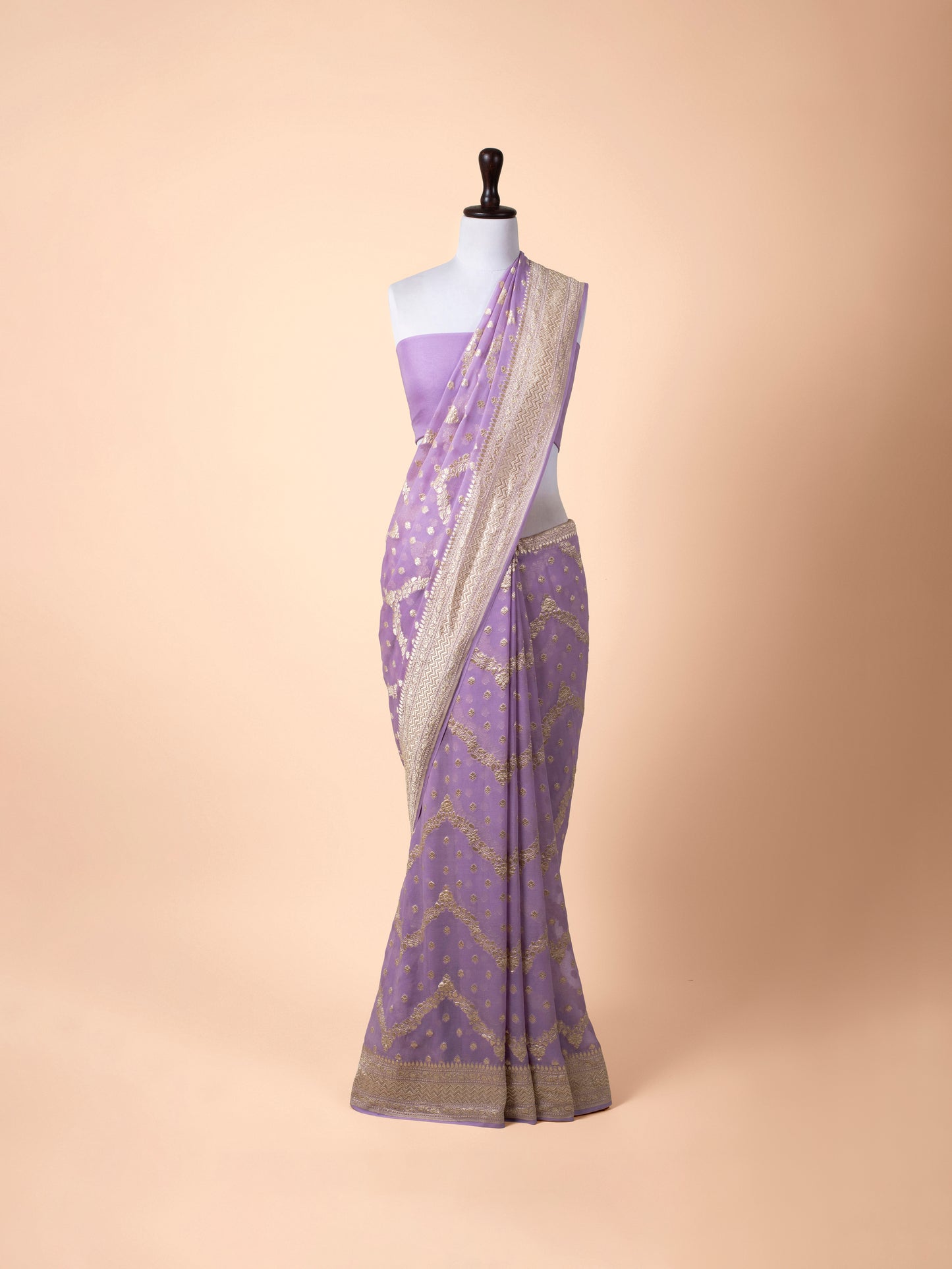 Handwoven Mauve Georgette Saree