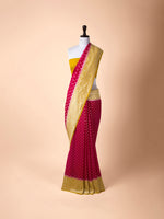 Handwoven Rani Pink Georgette Saree