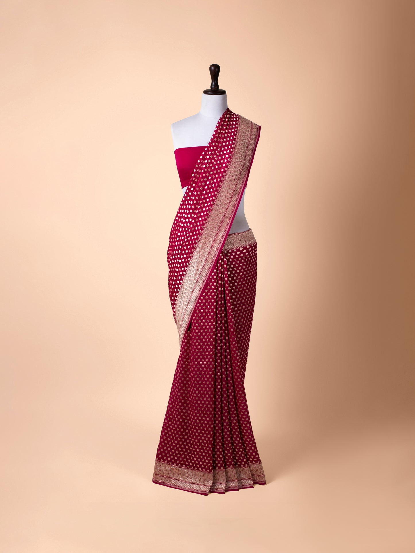 Handwoven Maroon Georgette Saree