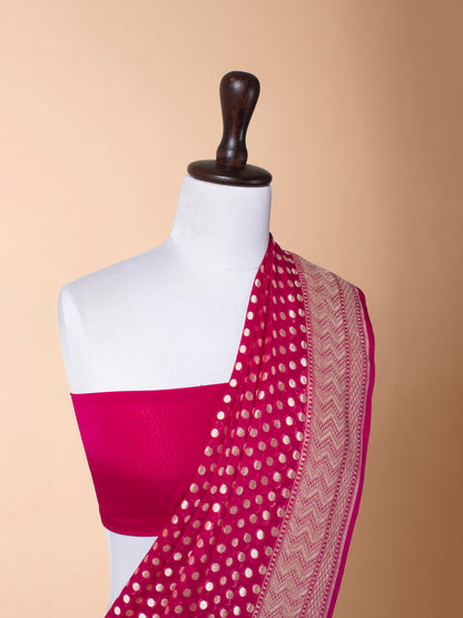 Handwoven Maroon Georgette Saree