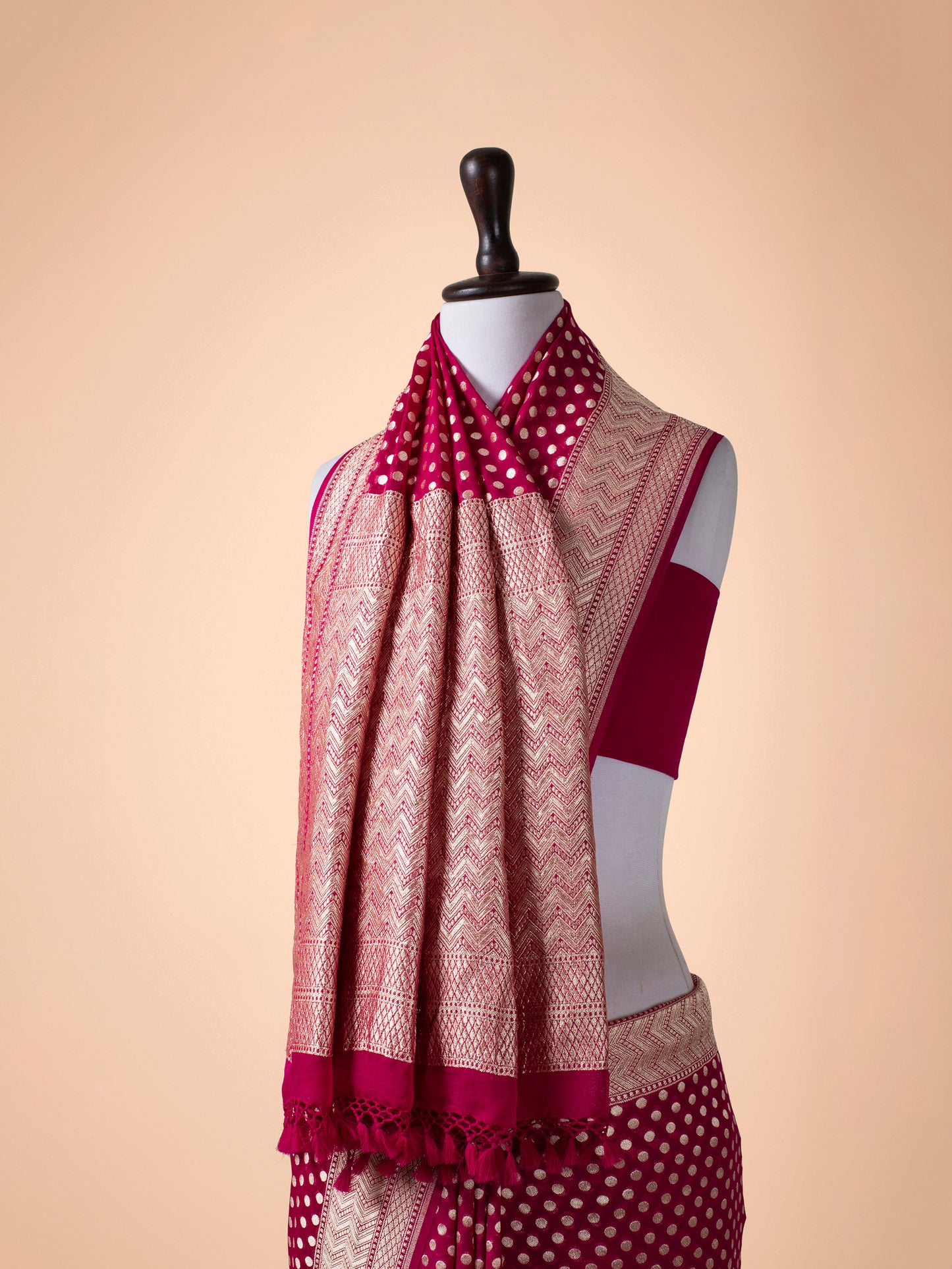 Handwoven Maroon Georgette Saree