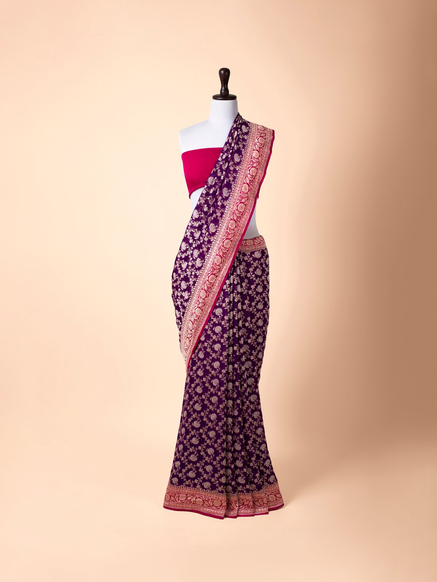 Handwoven Purple Georgette Saree