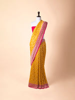 Handwoven Yellow Georgette Saree
