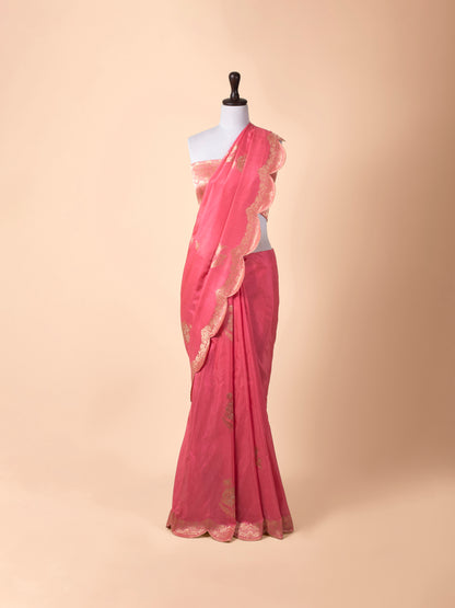 Handwoven Pink Silk Saree