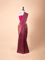 Handwoven Rani Pink Silk Saree