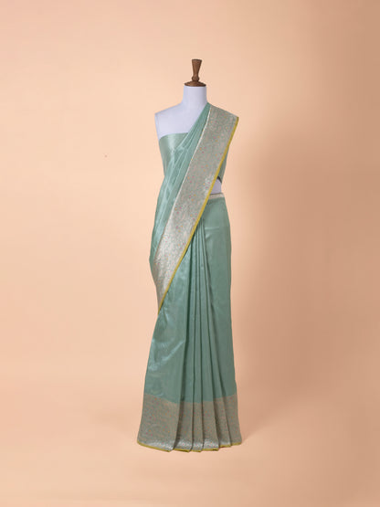 Handwoven Turquoise Blue Silk Saree