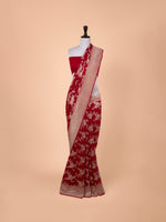 Handwoven Red Georgette Saree
