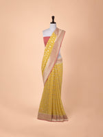 Handwoven Yellow Georgette Saree