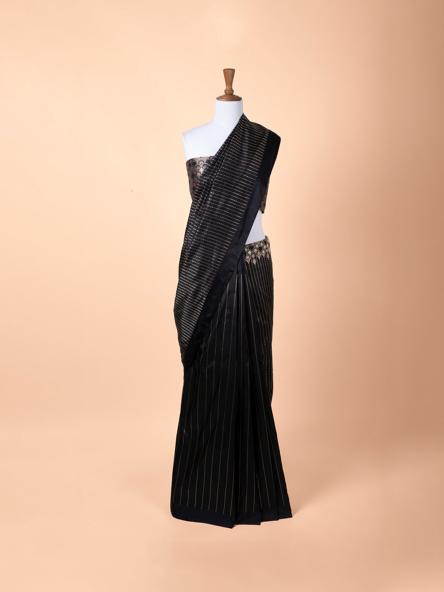 Handwoven Black Silk Saree