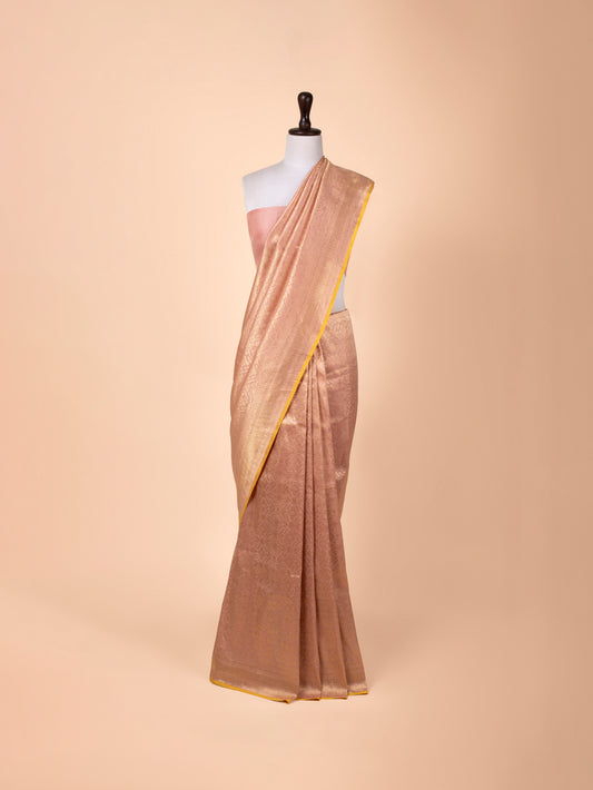 Handwoven Peach Silk Saree