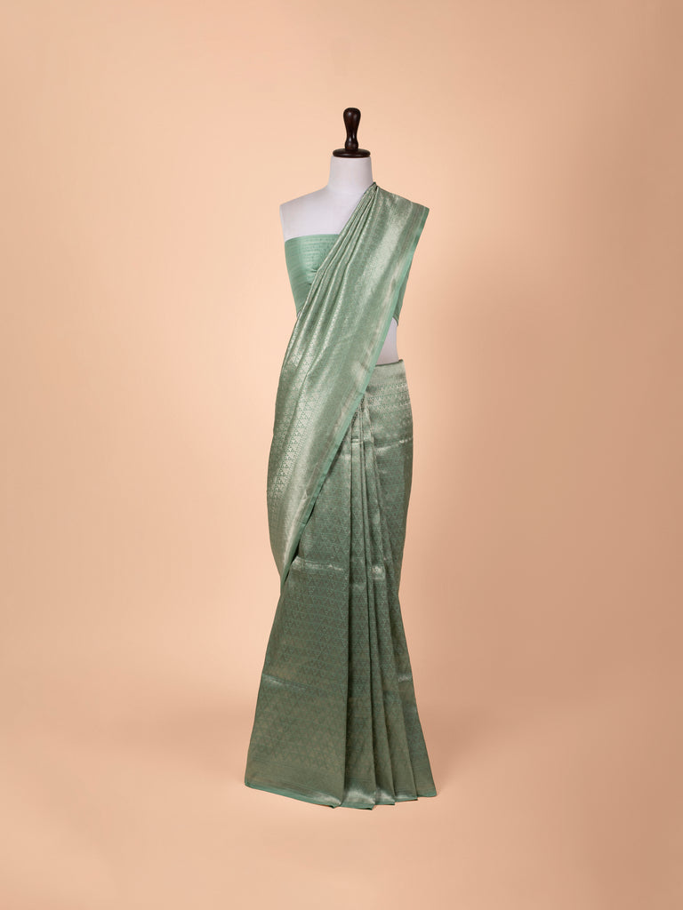 Handwoven Turquoise Blue Silk Saree