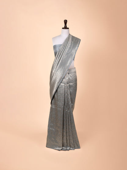 Handwoven Grey Silk Saree