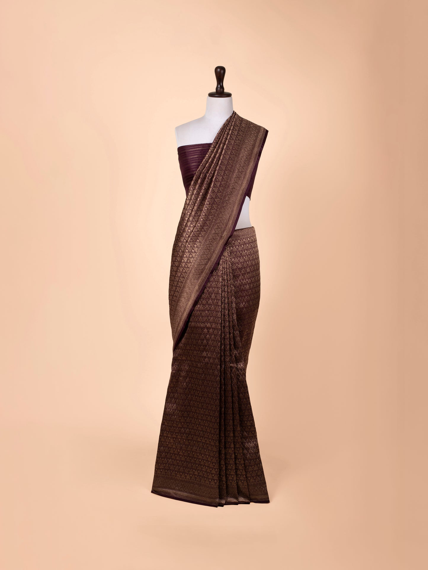 Handwoven Garnet Silk Saree