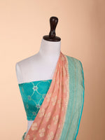 Handwoven Peach Georgette Saree