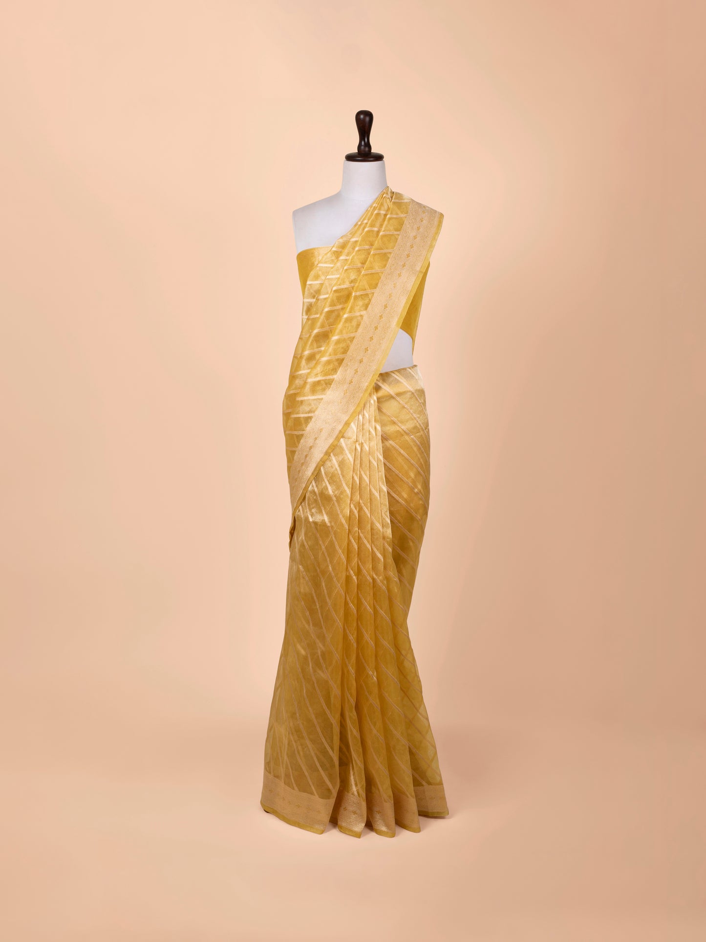 Handwoven Yellow Tissue Saree