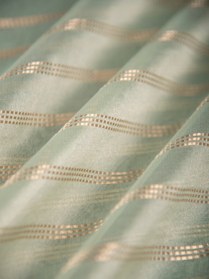 Handwoven Green Organza  Fabric