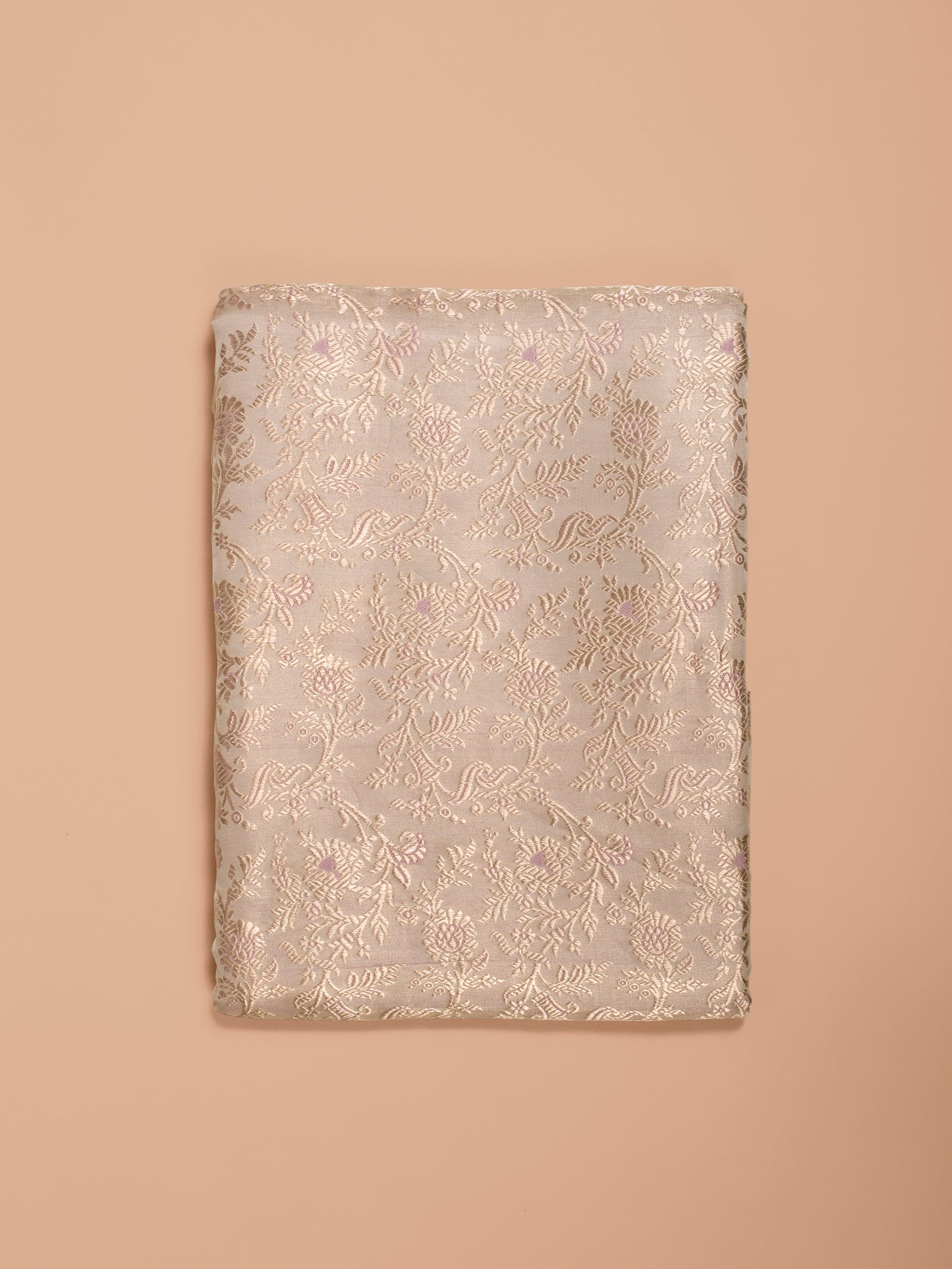 Handwoven Beige Satin Tissue Fabric