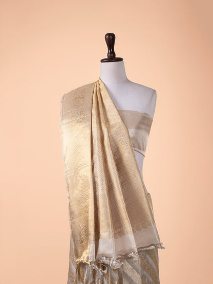 Handwoven Gold Kanjivaram Tissue Saree