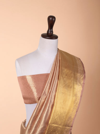 Handwoven Peach Kanjivaram Silk Saree