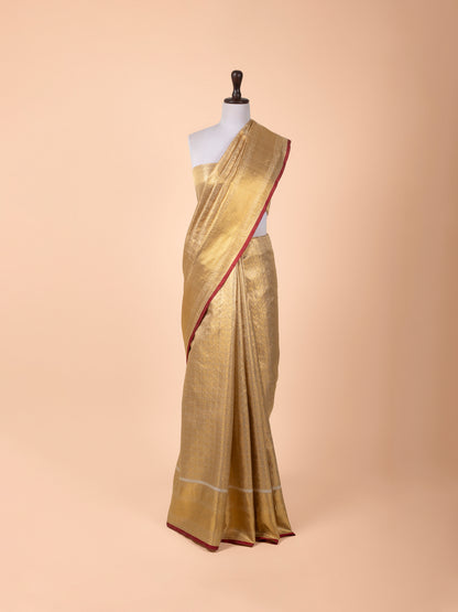 Handwoven Gold Kanjivaram Silk Saree