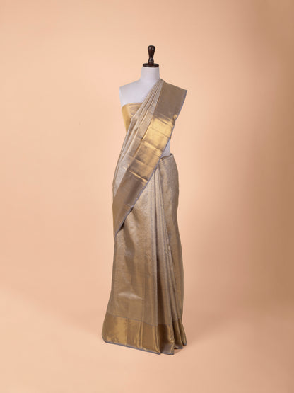 Handwoven Silver Kanjivaram Silk Saree