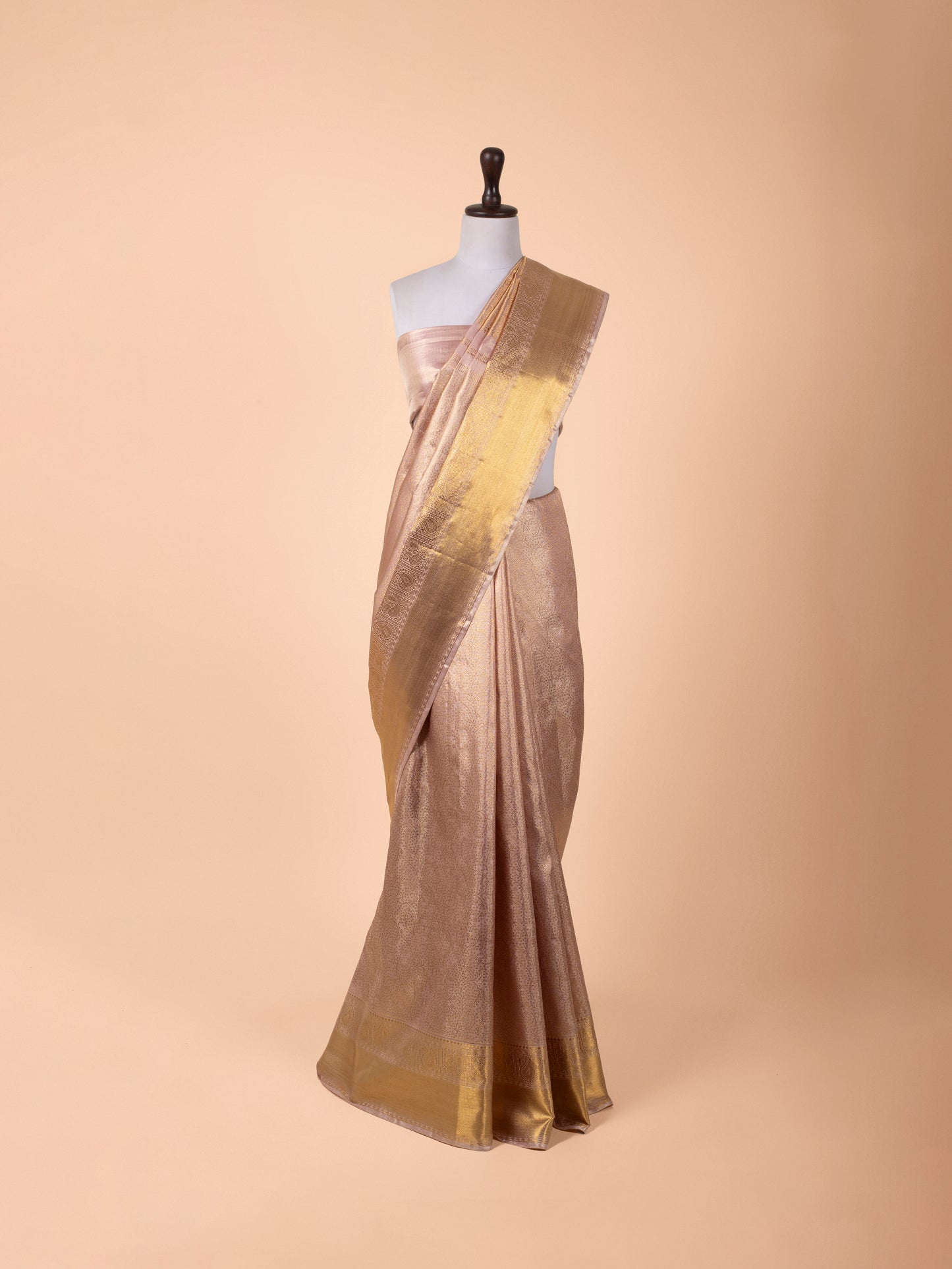 Handwoven Peach Kanjivaram Silk Saree