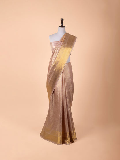 Handwoven Peach Kanjivaram Silk Saree