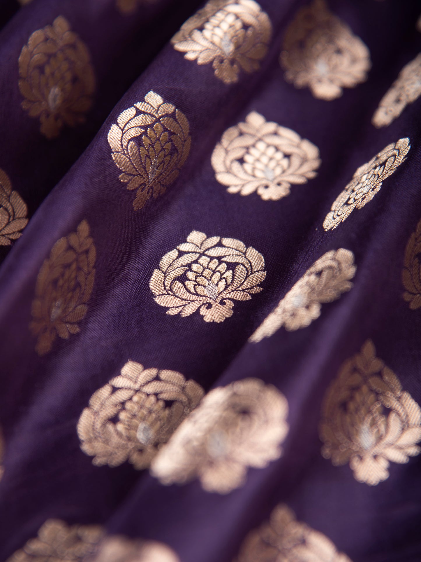 Handwoven Purple Silk Blouse Fabric