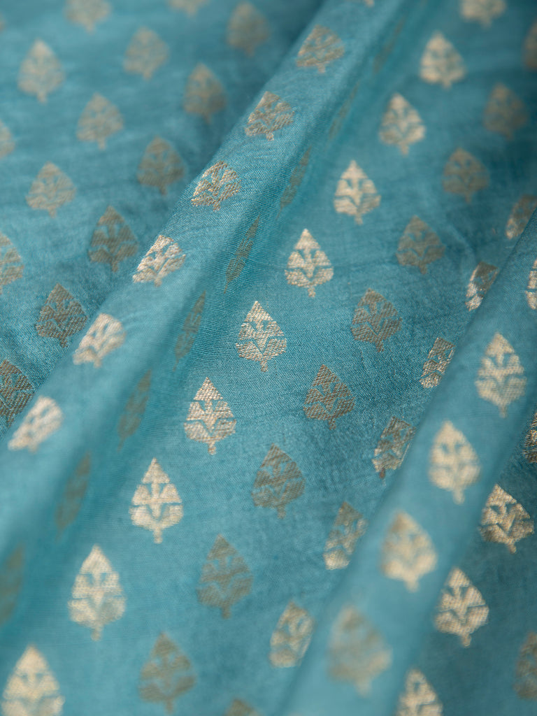 Handwoven Sea Green Tussar  Blouse Fabric
