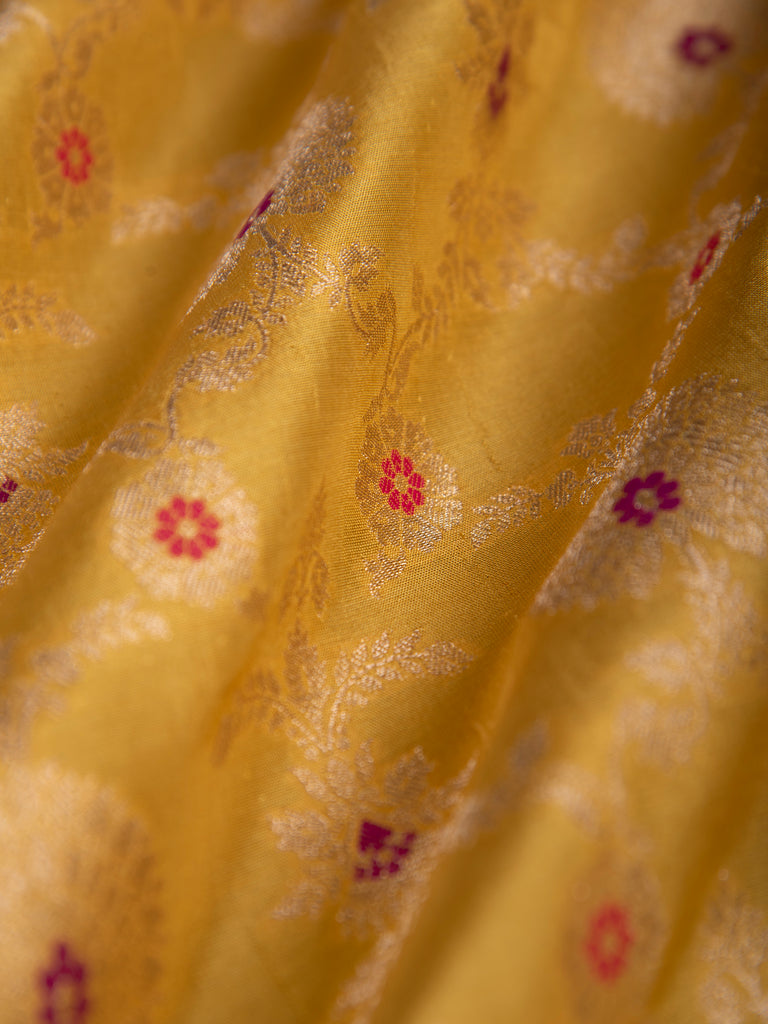 Handwoven Mustard Silk Blouse Fabric