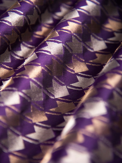 Handwoven Purple  Silk Blouse Fabric