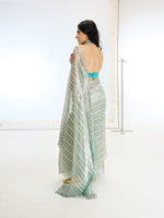 Handwoven Aqua Blue Tissue  Saree