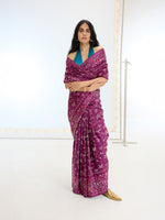 Handwoven Real Zari Wine Silk Saree