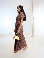 Handwoven Garnet Silk Saree