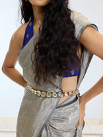 Handwoven Grey Tissue Silk Saree