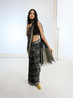 Handwoven Black Georgette Saree