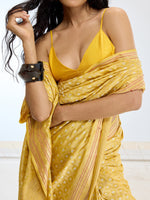 Handwoven Real Zari Mustard Silk Saree