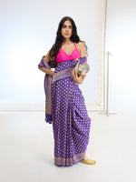 Handwoven Real Zari Purple Silk Saree