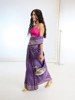 Handwoven Real Zari Purple Silk Saree
