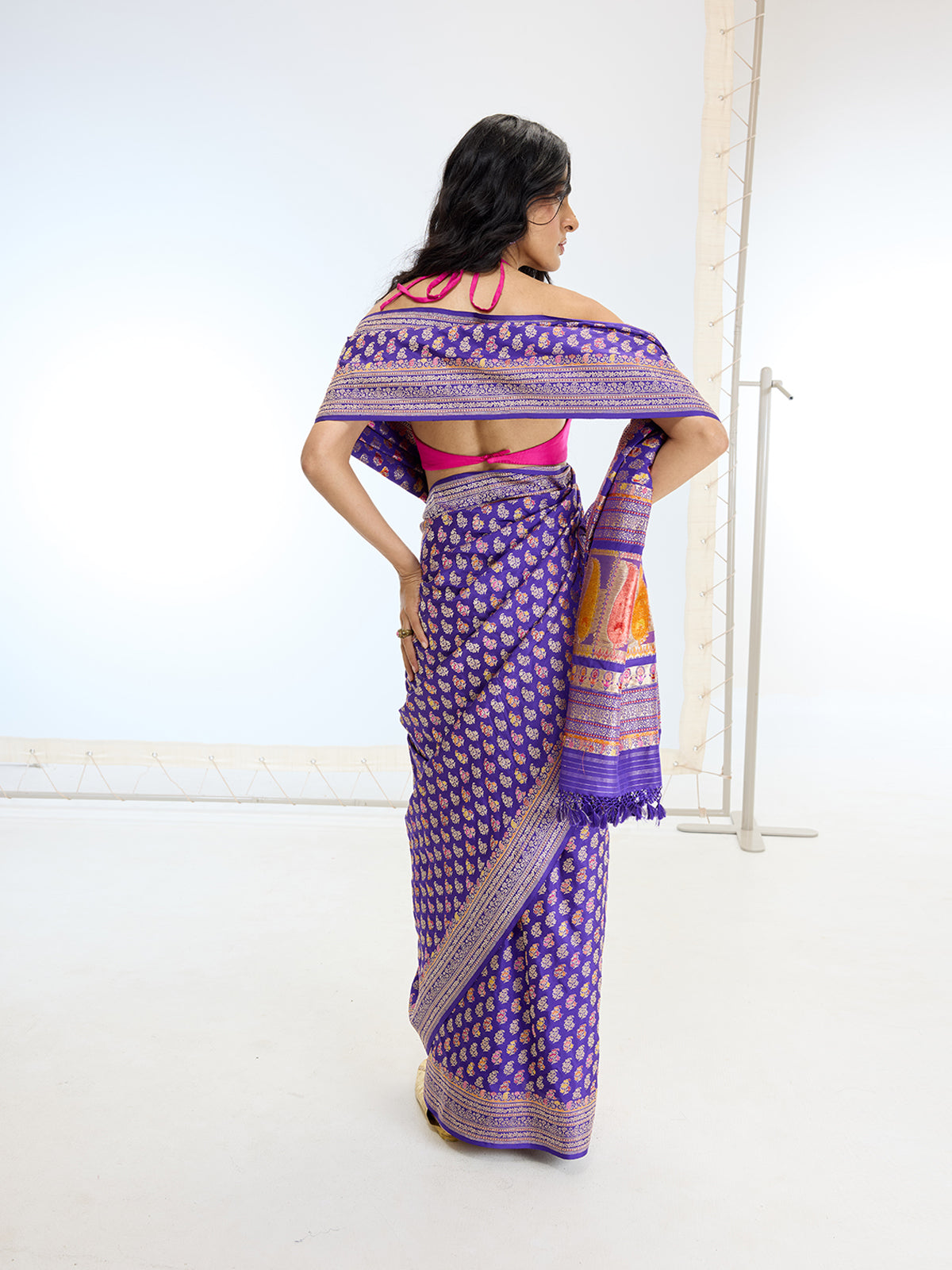 Handwoven Real Zari Purple Silk Saree