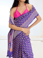 Handwoven Real Zari Purple Silk Saree