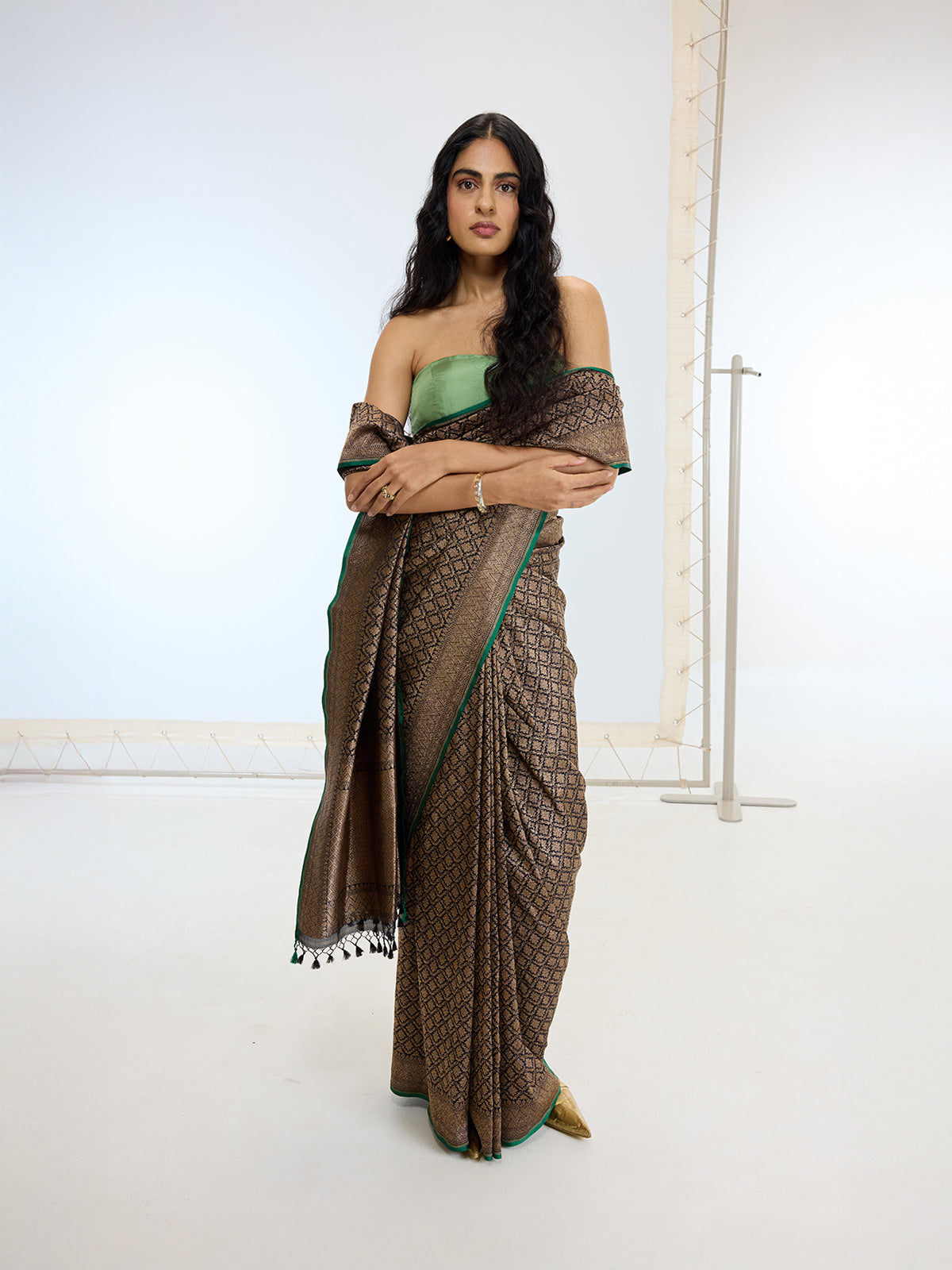 Handwoven Black Silk Saree