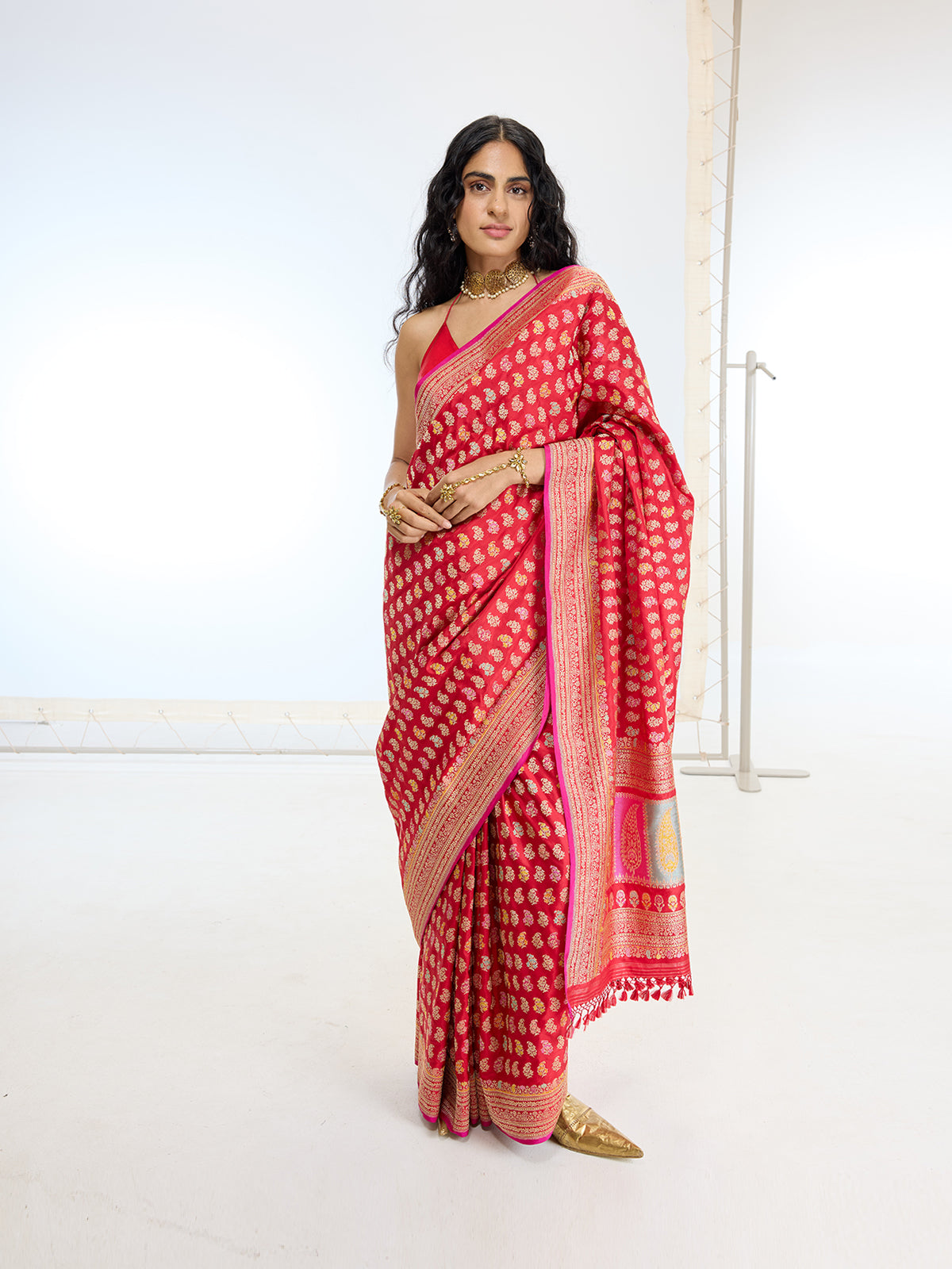 Handwoven Real Zari Red Silk Saree