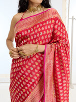Handwoven Real Zari Red Silk Saree