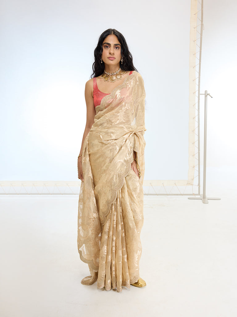 Handwoven Gold Tissue Saree