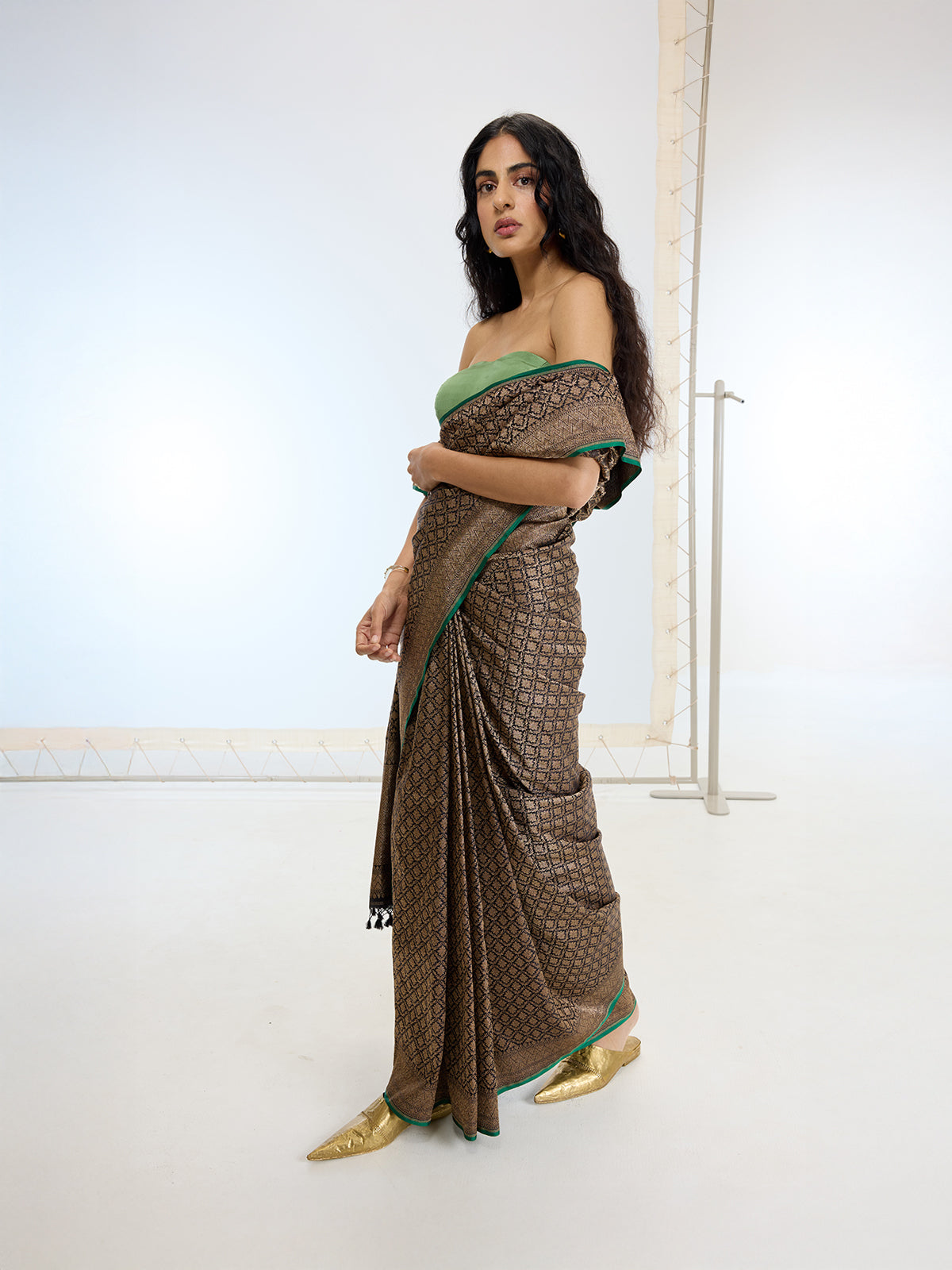 Handwoven Black Silk Saree