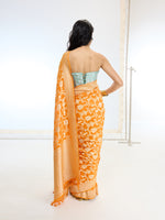 Handwoven Orange Georgette Saree