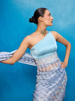 Handwoven Blue Tissue Embroidered Saree