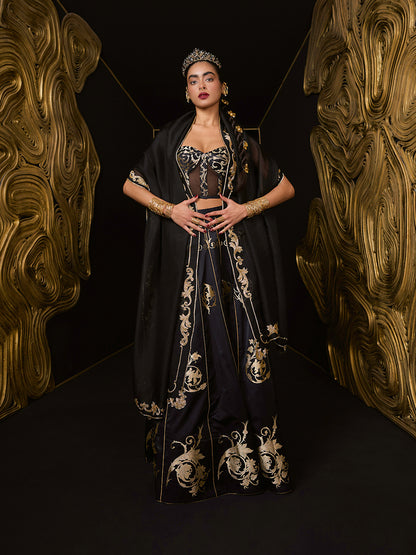 The Vixen Lehenga in Black