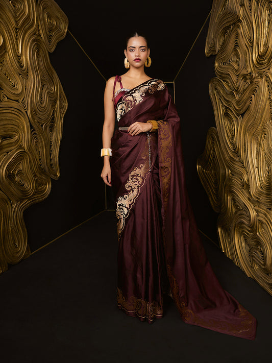 The 'Only Yours' Saree in Garnet